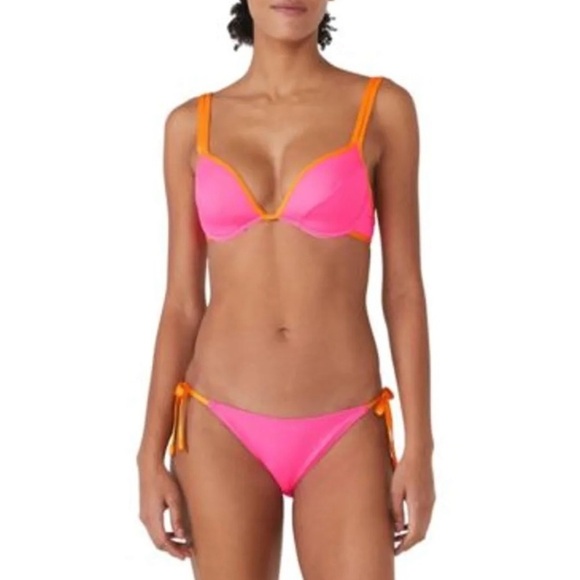 Kate Spade NY  Womens U Wire Contrast Trim Bikini Top bikini bottom - Picture 1 of 6